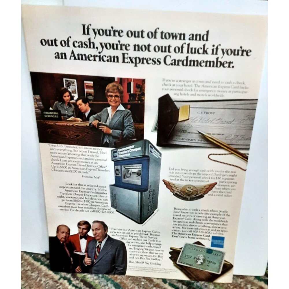 1979 American Express Cardmember with Cash Machine Original Print Ad
